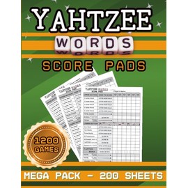 YAHTZEE WORDS SCORE PADS - Mega Pack Edition: 200+ Large Sheets | Refill Compatible with Yahtzee Words Game | Great for Families & Frequent Players