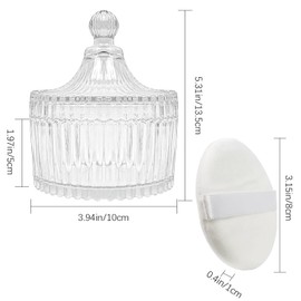 2 Pcs Body Powder Puff and Powder Container Dish Powder Puff Crystal Container Face Body Powder Puff for Women Mongolianyurts Shape