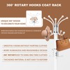 Waavryee Modern Metal Coat Rack Stand, 360°Rotary Coat Rack Freestanding