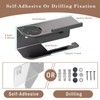 Toilet Paper Holder Wall Mount - Strong Adhesive or Screw