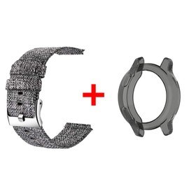 Compatible for Garmin vivoactive 4S Bands, Lvbu Breathable Nylon Woven Fabric Replacement Accessory Strap Compatible for Garmin vívoactive 4S 40mm Smartwatch (Grey Band+Black case)