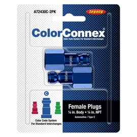 ColorConnex Plug (2-Pack), Automotive Type C, 1/4" FNPT, Blue - A72430C-2PK