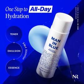 Nature Republic Man in Blue All in One Moisturizer - Daily Fresh Facial Lotion, Korean Natural Hydrating Simple Skin Care for Dry Beard Face, Rich, Lightweight, Aftershave, 150ml/5.07 Fl.Oz.