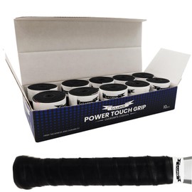 G-Lueck Set of 10 Tennis Premium Overgrip Power Touch - High Grip, Long Durability - 0.60 mm Thickness | Grip Tape for Padel, Squash, Badminton Racket | Non-Slip (Black)