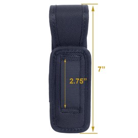 TAFTACFR Molded Flashlight Pouch Tactical Flashlight Holster with Removable Top Cover and Hidden Snap Flash Light Case for Duty Belt