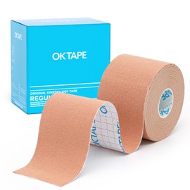 OK TAPE OK TAPE Kinesiology Tape, Regular Original Cotton Elastic Athletic Tape for Support and Recovery, Sports Tape, 2in×16.4ft Uncut Roll - Beige