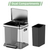 COZONY 10.6 Gallon/40L Dual Trash Can, Stainless Steel Kitchen Waste