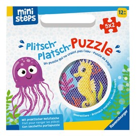 Ravensburger ministeps 4588 Plitsch Splash Puzzle Sea Creatures - Outdoor & Bath Toy, Toy from 1 Years, Includes Practical Mesh Bag