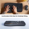 MEETION New Ergonomic Keyboard and Mouse Wireless Combo, Wave Keys