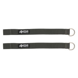 4KOR Squat Rack Strap Anchors for Resistance Bands- Heavy Duty Power Rack Straps Compatible with 4KOR Shoulder Exercise Cords - One Pair of Squat Rack Straps with Metal D-Rings
