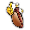 Zirni Hot Dog King Cartoon Sticker Decal Design 3" X