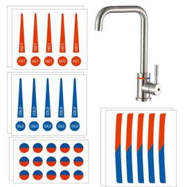 GUXACU 80 Pcs Faucet Stickers Hot and Cold Stickers for Faucet Waterproof Hot and Cold Indicator Bathroom Faucet Stickers Hot and Cold Signs for Kitchen Bathroom Hotel School Restaurant