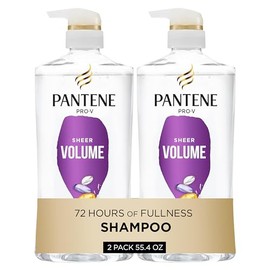 Pantene Shampoo Twin Pack with Hair Treatment, Volume & Body for Fine Hair, Safe for Color-Treated Hair