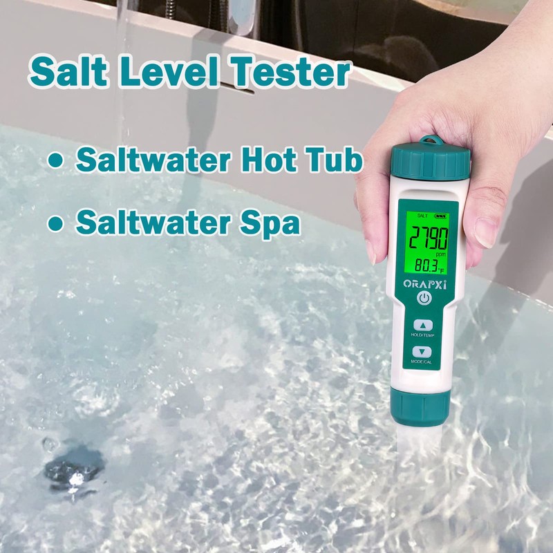 Pool Salt Tester ORAPXI pH and Salt Meter for Saltwater