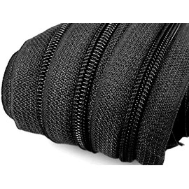 6 m Endless Zip Closure 5 mm Running Rail with 15 Zip Closure, Sold by the Metre, Separable, Choice of Colour