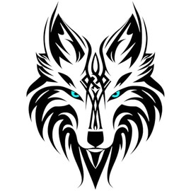 Wolf Tribal Decal Transfer Sticker Celtic Viking Car Sticker for Motorcycle, Notebook, Fridge, Wall, Door, Trash Can, Luggage