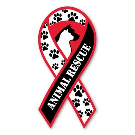 Animal Rescue Ribbon Magnet by Magnet America Is 8" x 3.875" Made for Vehicles and Refrigerators