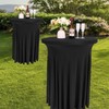 Fivenl 2 Pack Spandex Cocktail Table Skirt 32"x 43" Black