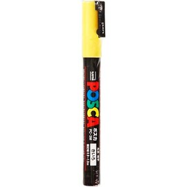 uni PC3M.2 Water-Based Pigment Marker, Uni Posca, Fine Point, Yellow
