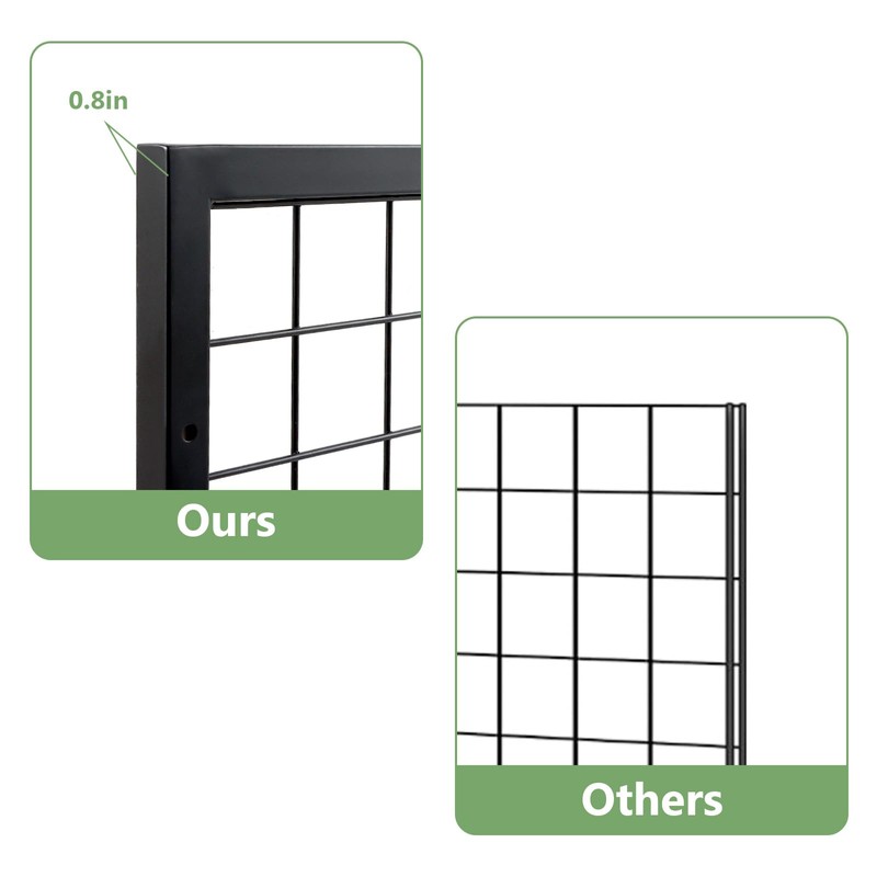 NectaCol 3 Packs Grid Wall Panels, Metal Black Wire Grid