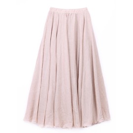 Women's Cotton Long Skirt, Double Stitched, Elasticated Waistband, Plain Colours