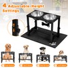 Elevated Dog Bowls, 4 Height Adjustable Metal Raised Bowl Stand