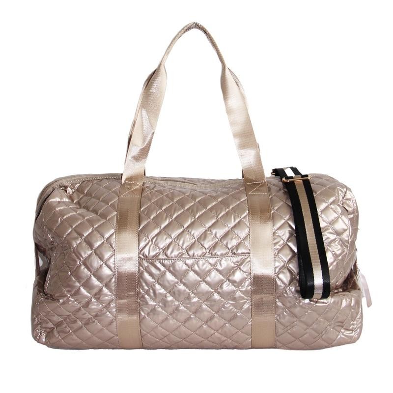 Debra Diamond Quilted Collection Weekender - Color: Champagne