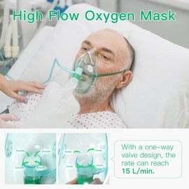ANSNF High Flow Oxygen Mask for Adult, Non-Rebreather with Reservoir Bag,ML