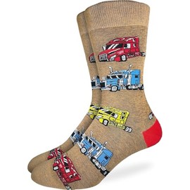 Good Luck Sock Men's Semi-truck Socks, Adult, Shoe Size 7-12