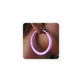 Purple Hoop Earrings for Women 1.97in Trendy 80s 90s Neon Earring Glossy Christmas Earring for Daughter Mom Purple Accessorie Costume Jewelry D-PL