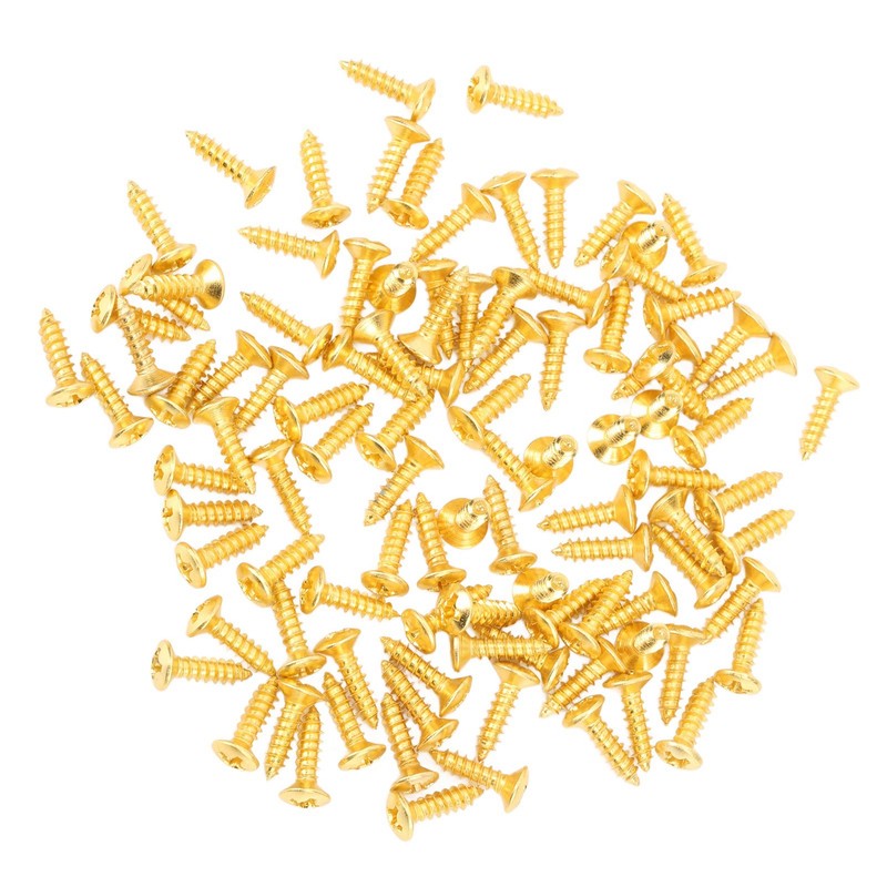 100PCS Guitar Pickguard Screws Metal Guard Plate Mounting Screw Electric