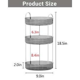 Asayuee 360 Rotating Makeup Organizer,3 Tier Large Capacity Make Up Organizers and Storage,Makeup Organizer for Bathroom,Cosmetic Perfume Stand Organizer