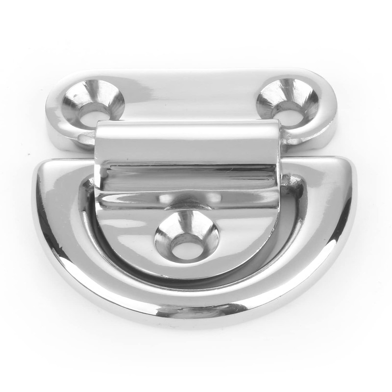 Atibin Heavy Stainless Folding Pad Eye Sail Steel D Ring