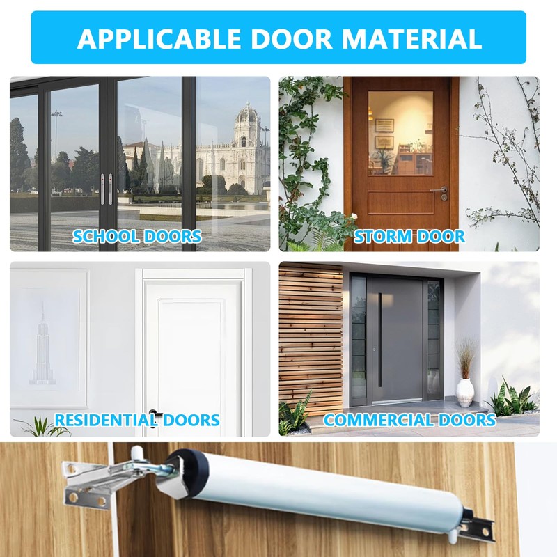 Pneumatic Screen and Storm Door Closer Kit, Heavy Screen Door