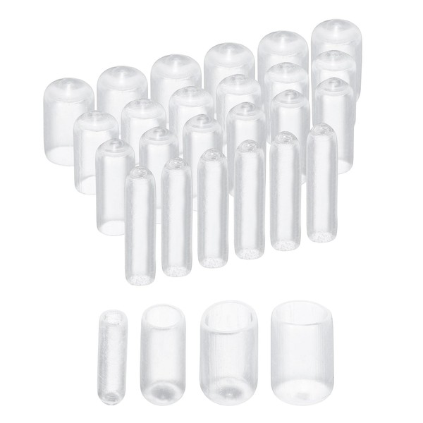 uxcell 40pcs Round Rubber End Caps 1/8" 1/4" 3/8" 1/2"
