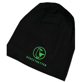 SCHIETWETTER Accessoire Lightweight Beanie Hat Seagull Transition Hat Thin Headpiece Logo Print Stretch Warm Plain, Black/Neon Green