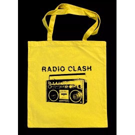 RADIO CLASH Boombox Tote UK Punk Record LP Canvas Shopping Bag Electric Yellow