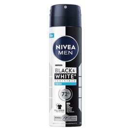 NIVEA MEN Desodorante Antimanchas, Black & White Invisible Fresh (150 ml) Fórmula anti manchas, anti olor, anti sudor, anti irritación y anti residuos