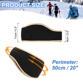 PATIKIL Ear Warmer Headband, Polar Fleece Ear Warmer Winter Stretchy Running Sweatband Outdoor Essential for Running Jogging Walking Skiing, Black with Khaki