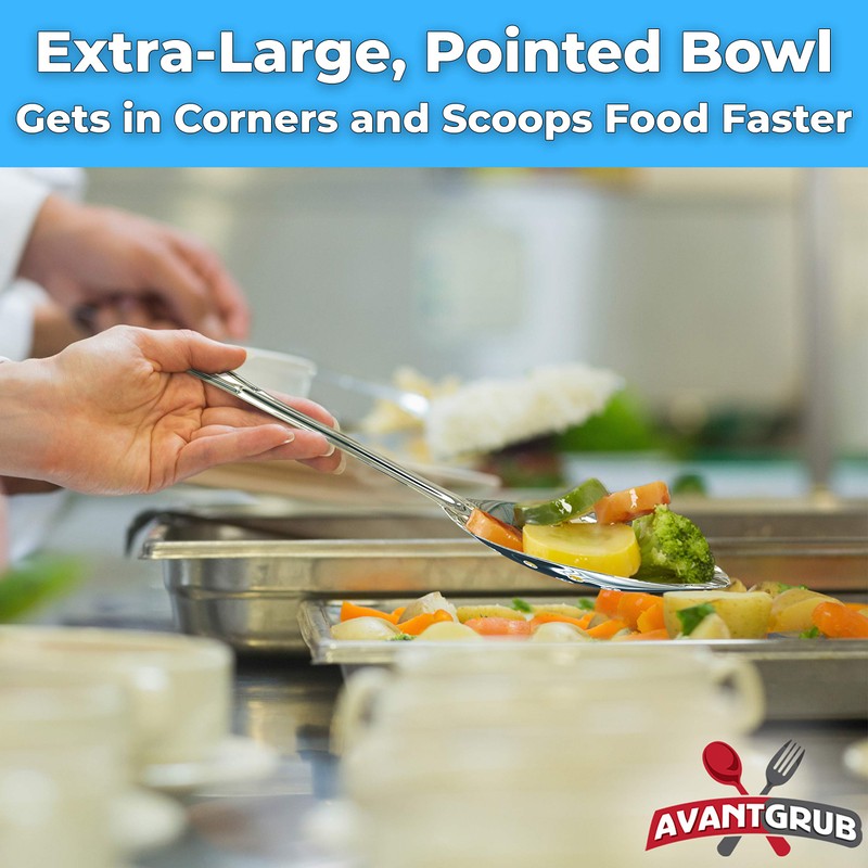 Cuchara para servir súper fuerte y ergonómica de 11 pulgadas,