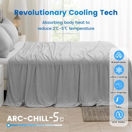 Syalife Cooling Blanket for Hot Sleepers, Twin Size Summer Blanket with Japanese Q-Max>0.5 Arc-Chill Cooling Fiber, Double Sided Ultra-Cool Lightweight Blanket (Grey,60"x 80")