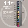 Perfect Curve 11-Pocket Hanging Baseball Hat Organizer - Gray Hat