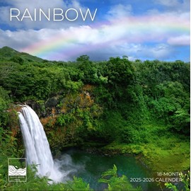 July 2025- December 2026 Rainbow Wall Calendar 18 Month | 12" x 24" Open | Giftable Nature Calendar 2026 | Thick & Sturdy Paper for Organizing & Planning | Pacific Waters Press (Rainbows)