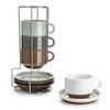Sweese 8 Ounce Cappuccino Cups Set of 4, Porcelain Stackable