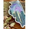 Chicago Illinois Night Sky Cityscape City State Sticker Map State