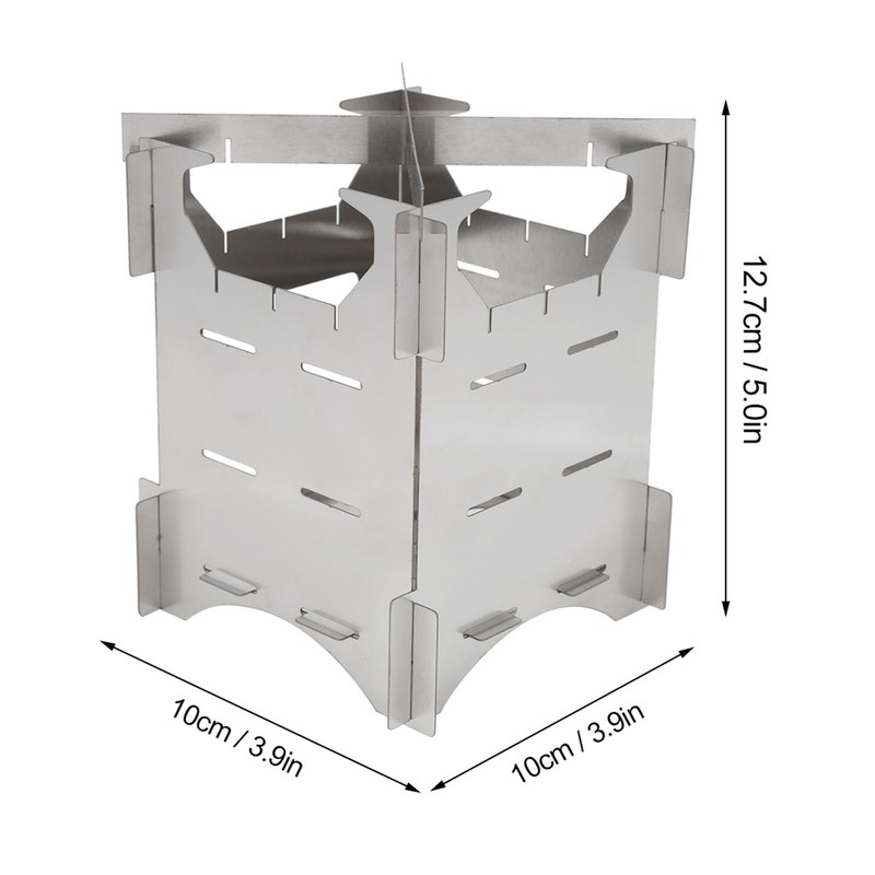 Portable Stainless Steel Folding Wood Burning Stove Mini Cooker for