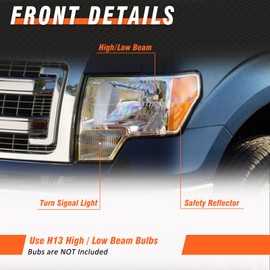 for 2009-2014 Ford F150 Headlights Chrome