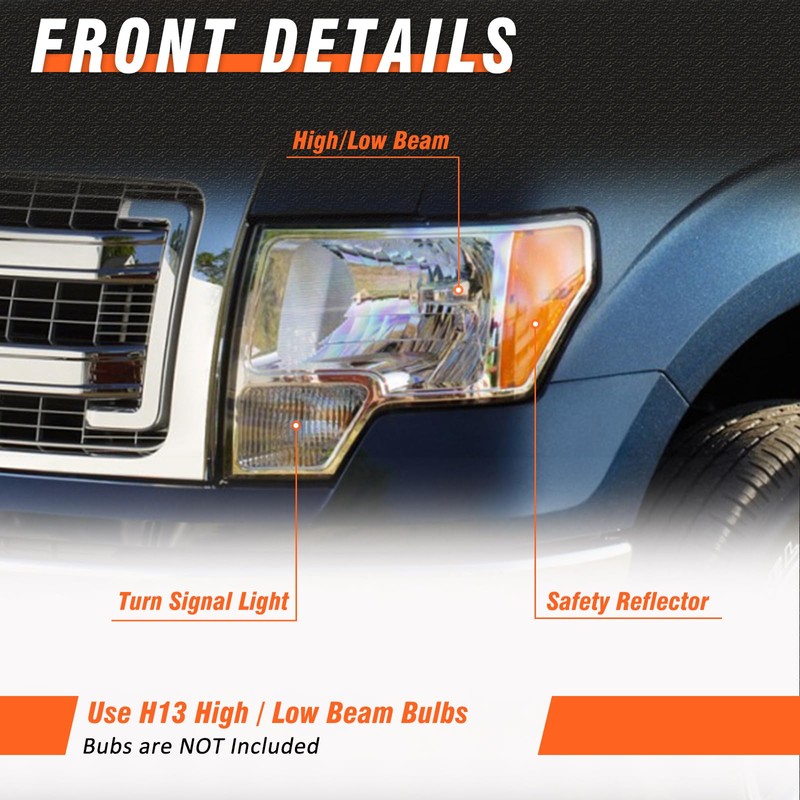for 2009-2014 Ford F150 Headlights Chrome