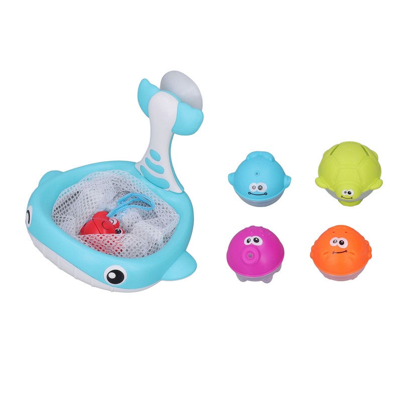 Floating Squirts Animal Toys Set Fishing Net Bath Toy Sets