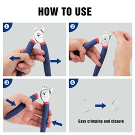 WORKPRO Hog Ring Pliers with 500 Pcs 3/4" Hog Rings, Galvanized Steel Hog Rings Perfect for Furniture Upholstery, Auto Upholstery, Plastic Meat & Sausage Casings